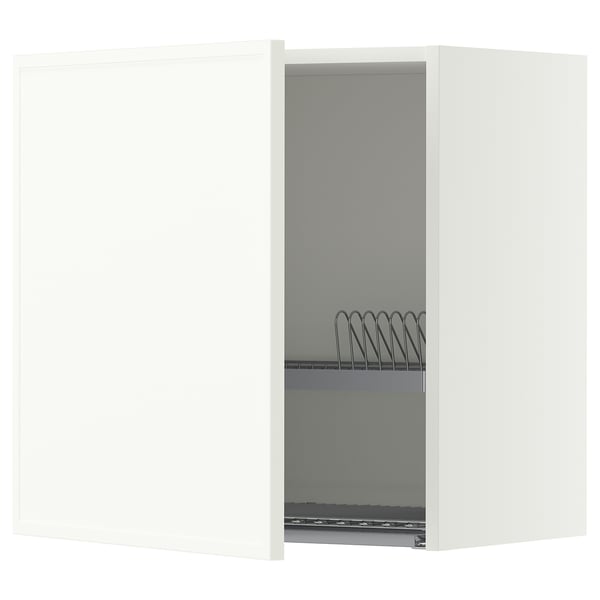 METOD ארון עליון עם מייבש כלים, לבן/Aspudden לבן מט, 60x60 ס"מ