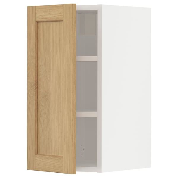 METOD ארון עליון עם מדפים, לבן/Forsbacka אלון, 30x60 ס"מ