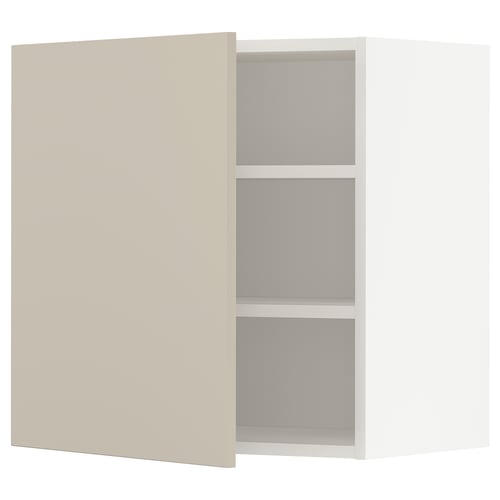 METOD ארון עליון עם מדפים, לבן/Havstorp בז', 60x60 ס"מ