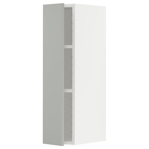 METOD ארון עליון עם מדפים, לבן/Havstorp אפור בהיר, 20x80 ס"מ