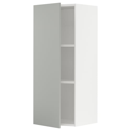 METOD ארון עליון עם מדפים, לבן/Havstorp אפור בהיר, 40x100 ס"מ