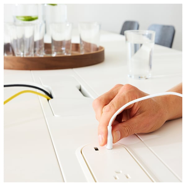 MITTZON שולחן ישיבות, לבן, 140x108x105 ס"מ