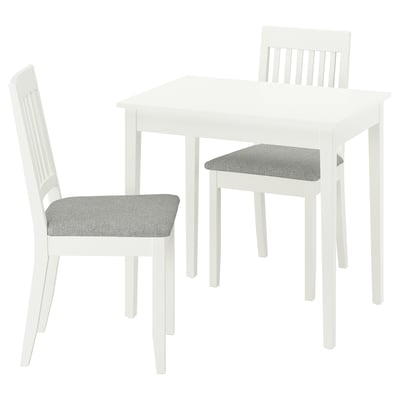 NÄSINGE / NÄSINGE שולחן ו-2 כיסאות, לבן/לבן Tibbleby בז'-אפור, ‎80x60 ס"מ‏