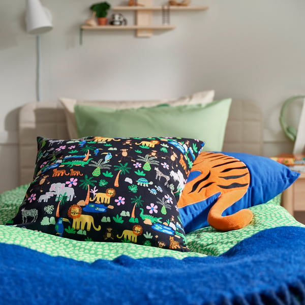 NATTHÄGER כיסוי לכרית, צבעוני/ג'ונגל, 50x50 ס"מ