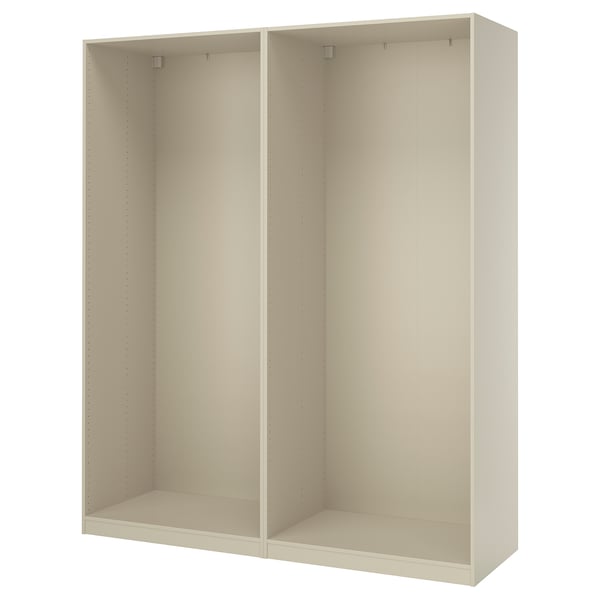 PAX 2 מסגרות ארון, אפור-בז', 200x58x236 ס"מ