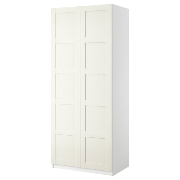 PAX / BERGSBO ארון בגדים, לבן/לבן, 100x60x236 ס"מ