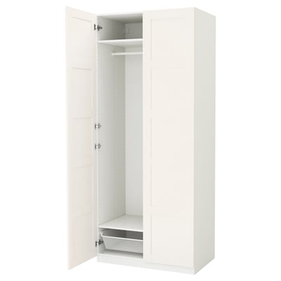 PAX / BERGSBO ארון, לבן/לבן, 100x60x236 ס"מ