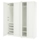 PAX / GULLABERG ארון בגדים, לבן/לבן, ‎200x60x236 ס"מ‏