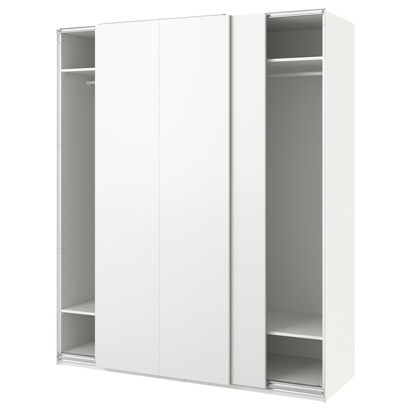 PAX / HASVIK ארון, לבן/לבן, 200x66x236 ס"מ