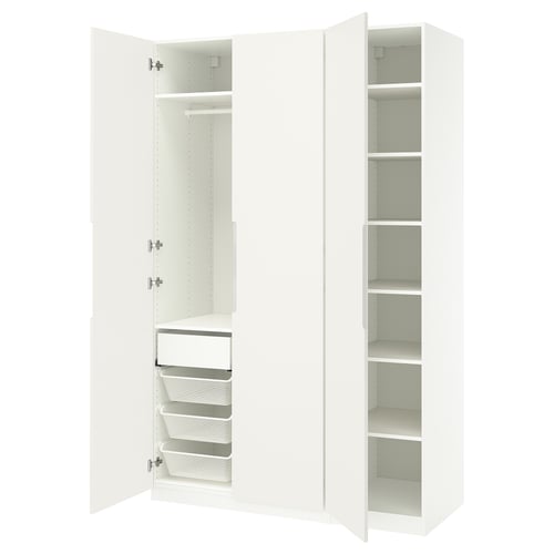 PAX / TONSTAD ארון בגדים, לבן/אוף-ווייט, 150x60x236 ס"מ