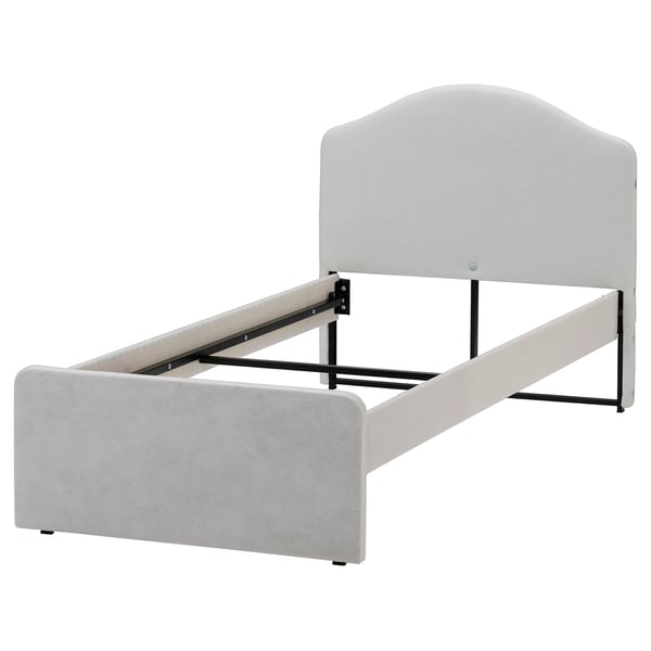 RAMNEFJÄLL מסגרת מיטה מרופדת, כיסוי, 90x200 ס"מ