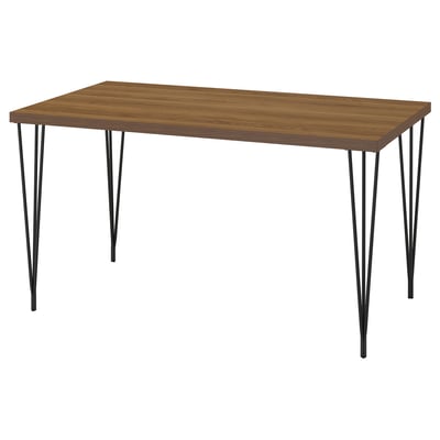 SKÅLSTA שולחן, גוון אגוז/צורת סיכה שחור-אפור, ‎140x80 ס"מ‏