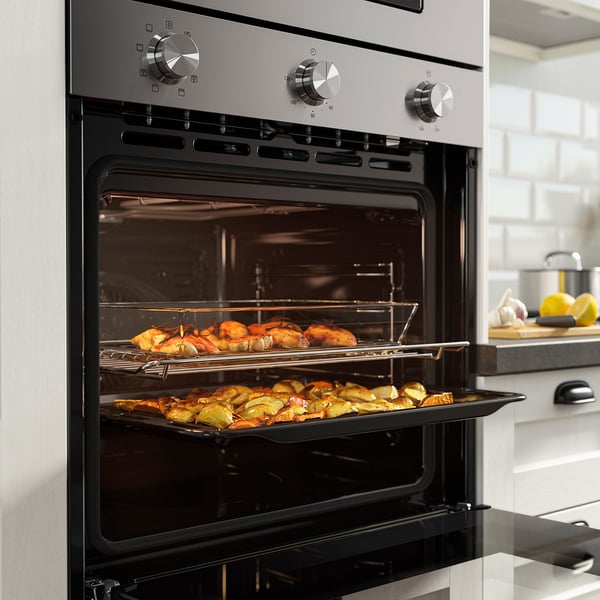 STENABY תנור, פונקציית גריל צבע פלדת אל-חלד/IKEA 300