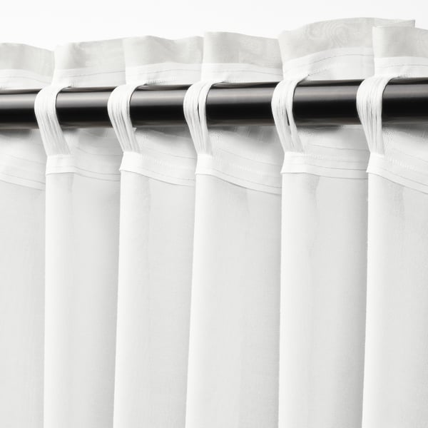 STENFRÖ וילון שקוף/2 כנפיים, לבן/עם סרט כיווץ, 145x300 ס"מ
