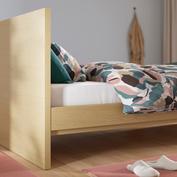 STORKLINTA מסגרת מיטה, גוון אלון/Luröy, 90x200 ס"מ
