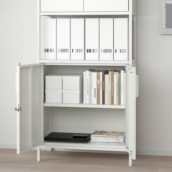 TROTTEN ארונית עם דלתות, לבן, 70x35x173 ס"מ
