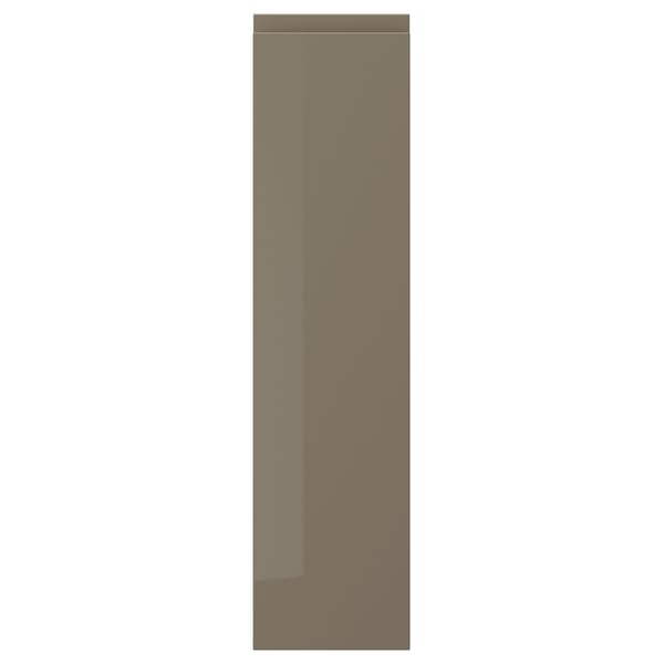VOXTORP דלת, מבריק אפור כהה-חום, 20x80 ס"מ