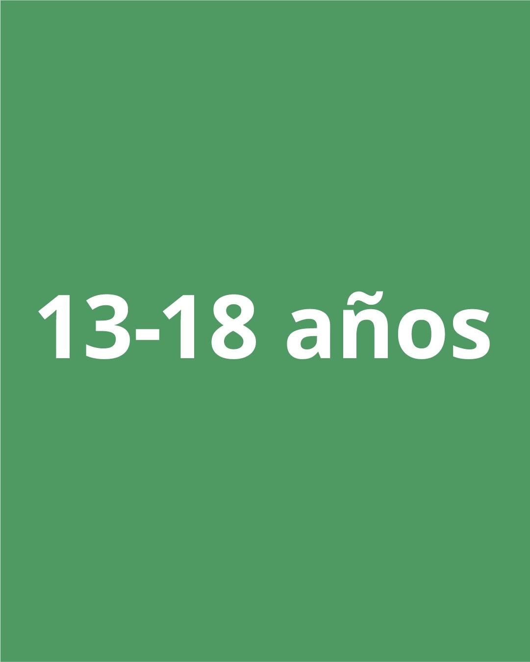 13 a 18 años 