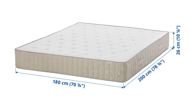 180x200cm mattress on white background
