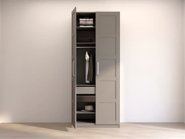 2 door wardrobe with handles
