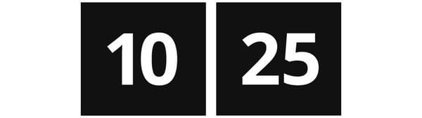 25-year, 10-year guarantee symbols