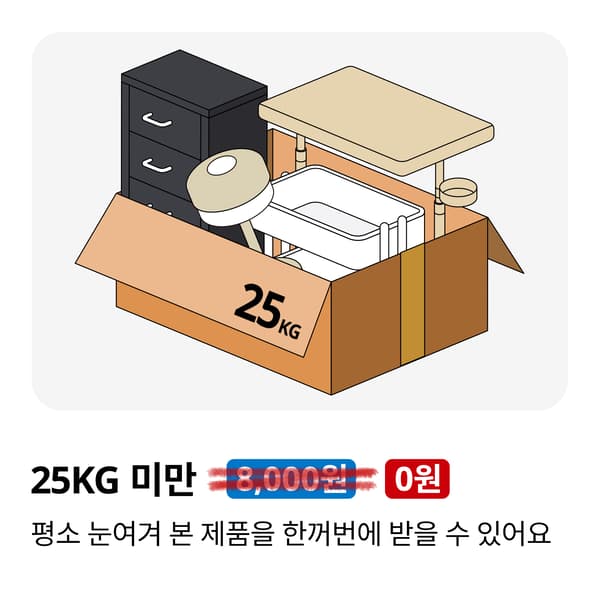 25kg 미만 택배비 0원