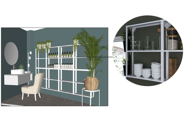 3D view of product display room