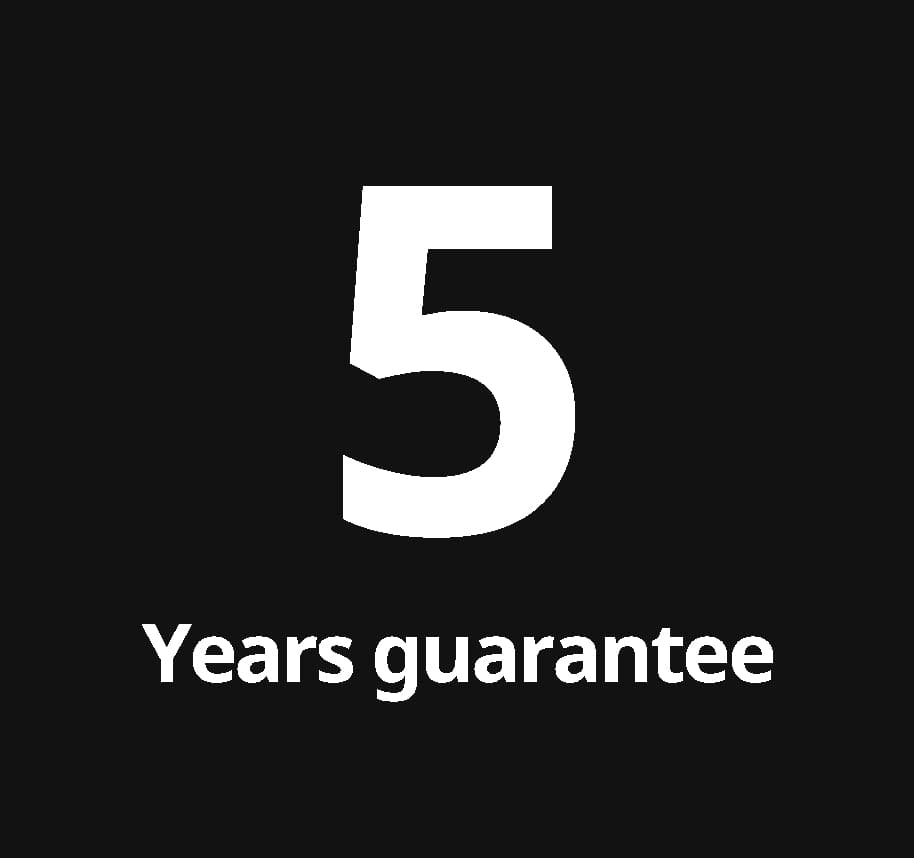 5 years guarantee
