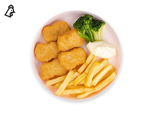 5pcs Chicken Nuggets with Broccoli and Fries