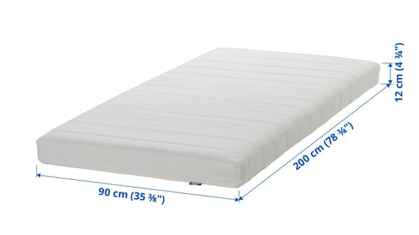 90x200cm mattress on white background
