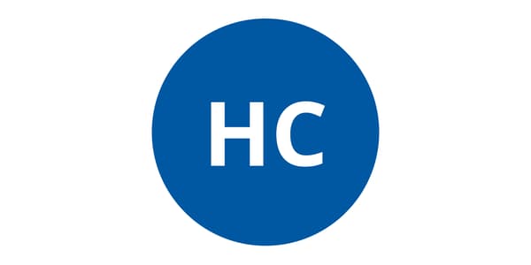 A blue circle with white text that reads 