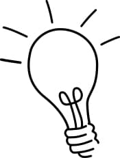 A bulb symbolizing new idea.