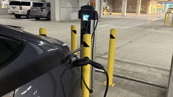 A car charging at one of our EV Chargers.

