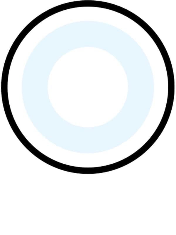 A circle with a cool white colour that represents the light temperature of a light bulb