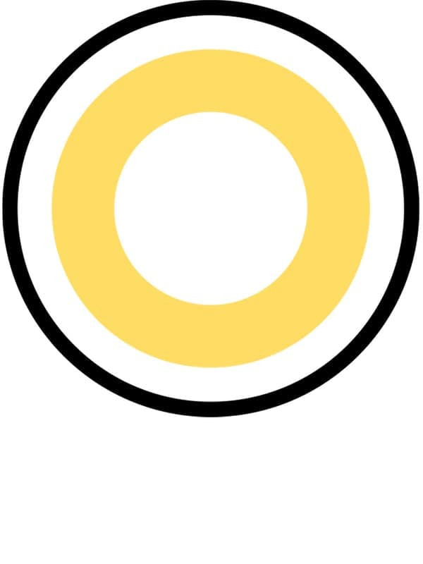A circle with a white glow colour that represents the light temperature of a light bulb