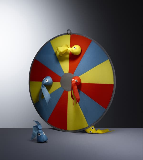 A colourful dart board