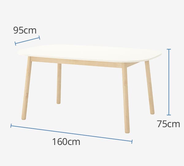 a dining table for four to six people