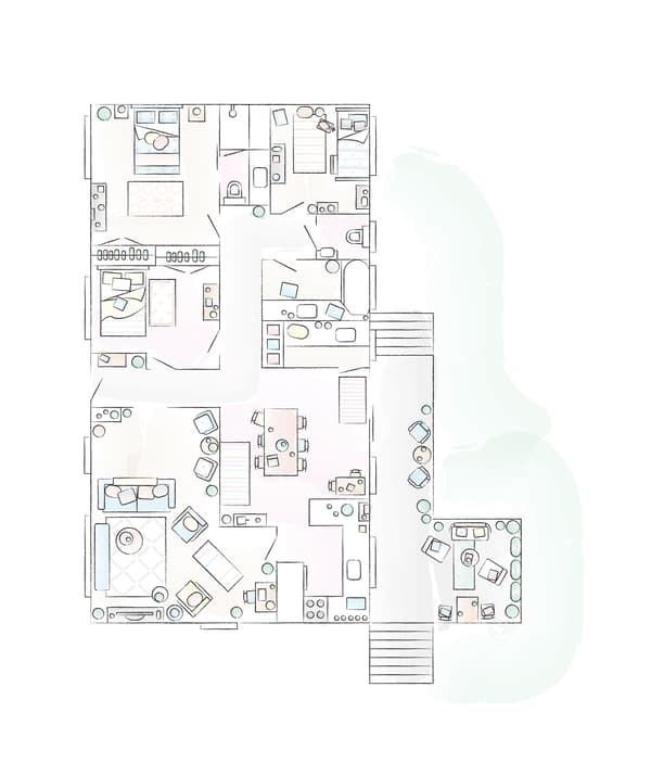 A floorplan of Abeer’s home.