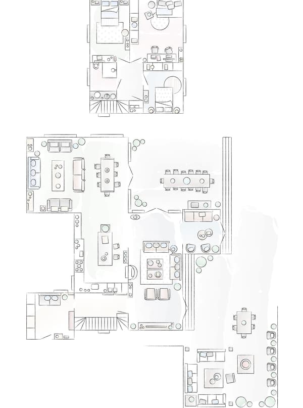A floorplan of Anita and Stig’s home.