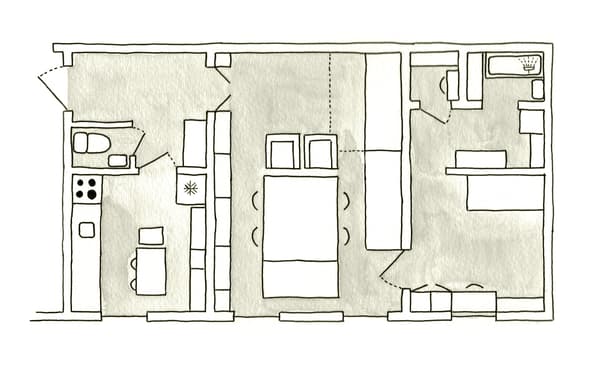 A floorplan of Carola’s home. 