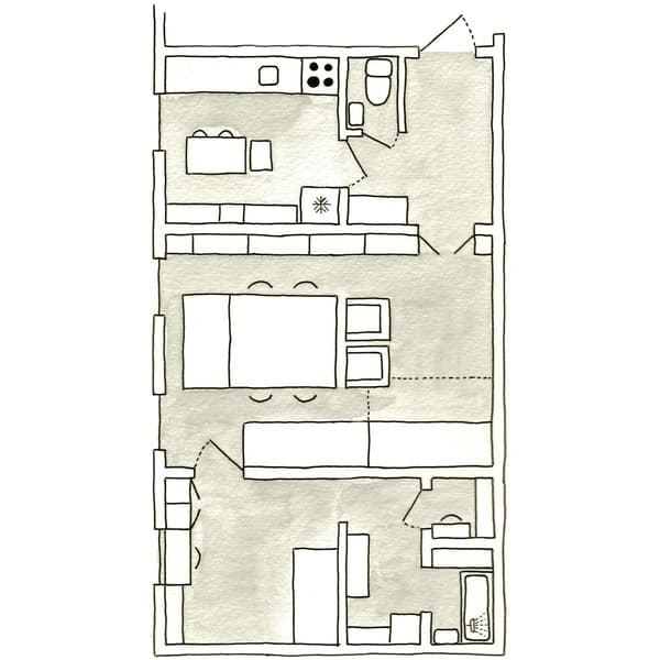 A floorplan of Carola’s home.
