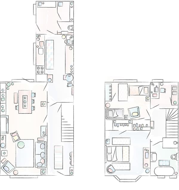 A floorplan of Ilaria and Alberto’s home.