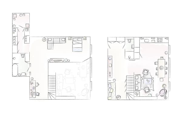 A floorplan of Jules’ home.