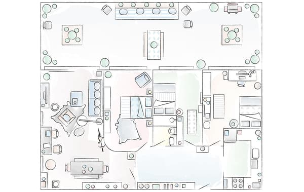 A floorplan of Katie and Elkie’s home.