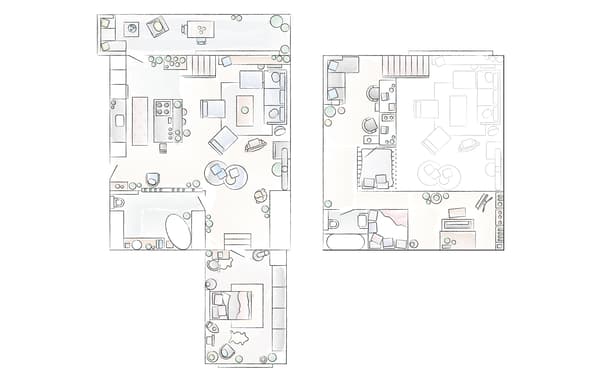 A floorplan of Konstancja and Jurij’s apartment.