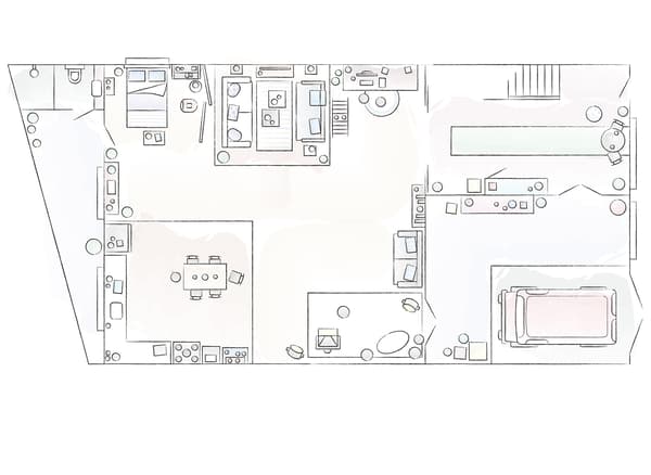 A floorplan of Kyra and Dave’s home.