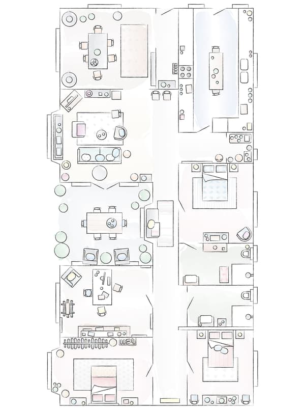 A floorplan of Mia’s home.
