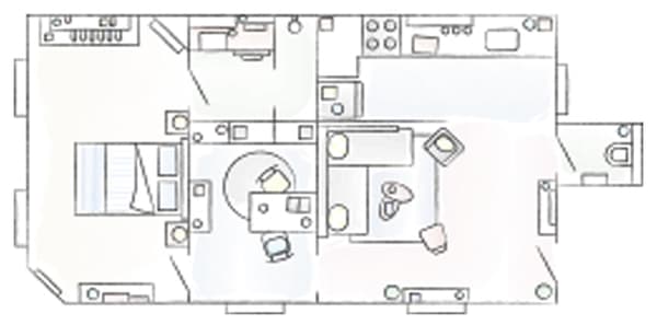 A floorplan of Stéphanie and Patricia’s apartment.