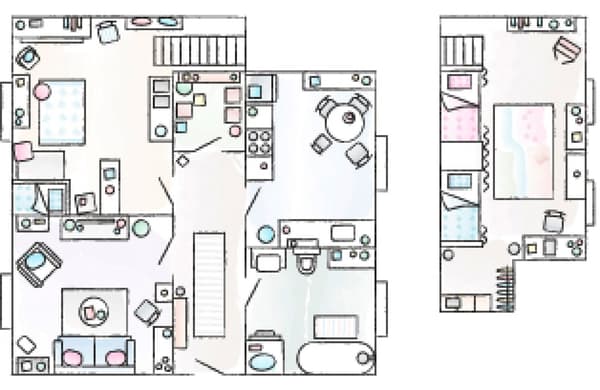 A floorplan of Sylke’s 72 square metre home.