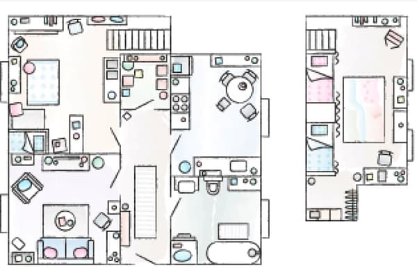 A floorplan of Sylke’s home.